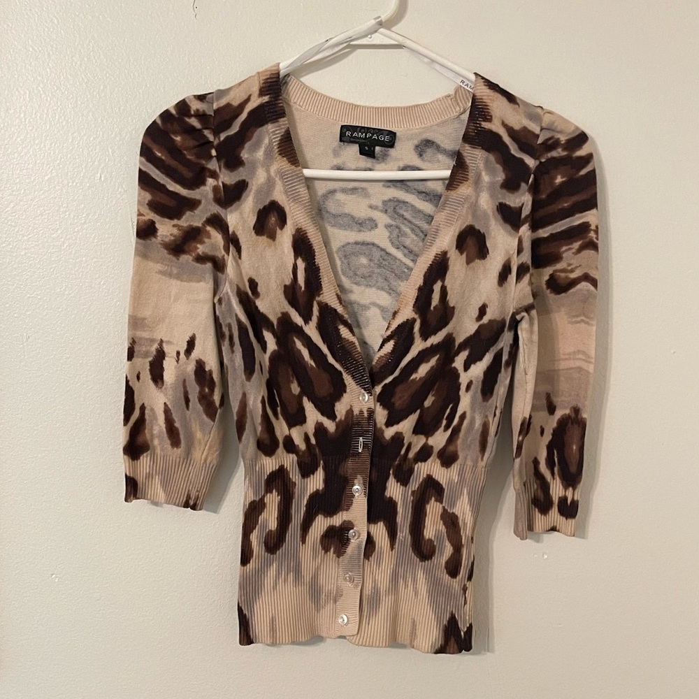 vintage animal print cardigan